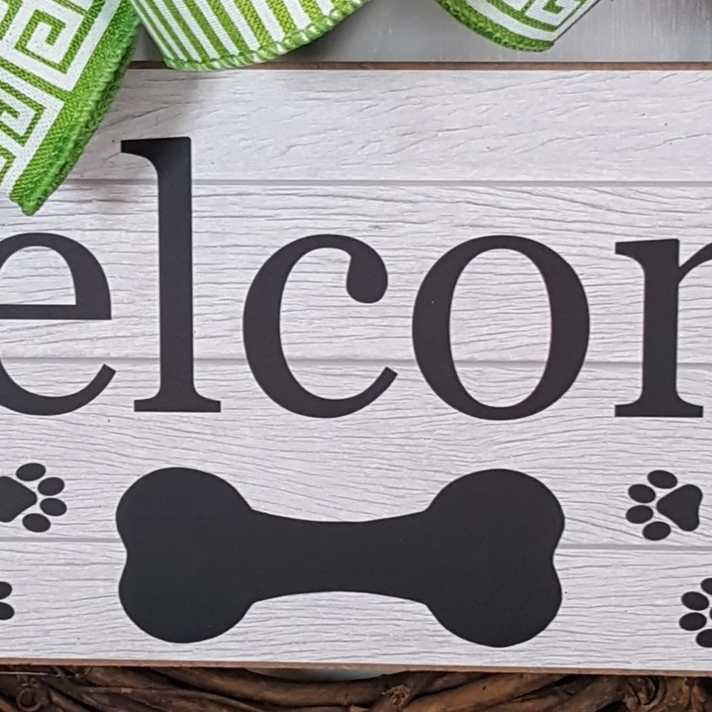 Dog Wreath, Dog‎ Paw Wreath, Grapevine Dog Wreath Dog Lovers Wreath Hand Crafted